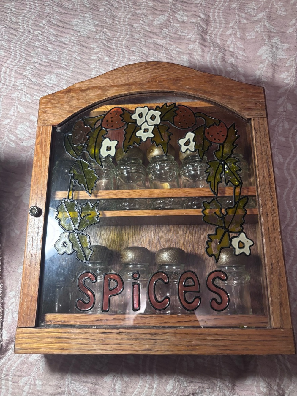 Vintage strawberry spice rack